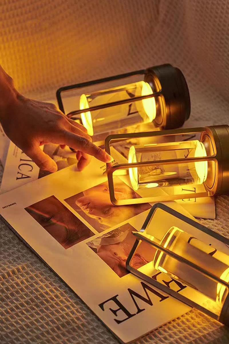 Rynx | Hapygi Gold Portable Metal Table Lamp, Rechargeable Led, 3-Color Dimming For Indoor/Outdoor Use