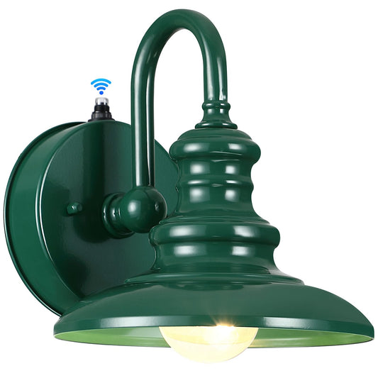 Rynx | Lonedruid Green Dusk Till Dawn Gooseck Ladværk - Rustic Outdoor Wall Lamp For Porch, Garage