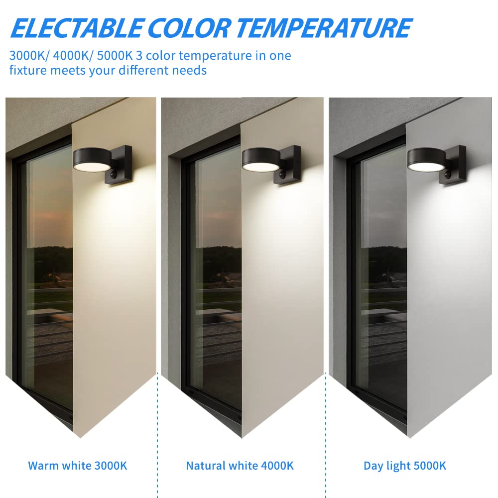 Rynx | Double Century Motion Sensor Outdoor Wall Lamp, 8W Led Waterproof Light, 3000K/4000K/5000K