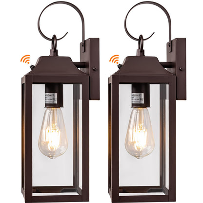 Rynx | Yolsunes Dusk To Dawn Outdoor Wall Lamps 2 Pack, 15" Bronze Waterproof Wall Lamps