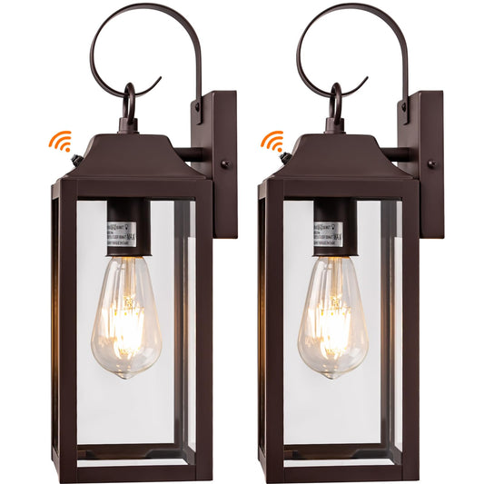 Rynx | Yolsunes Dusk To Dawn Outdoor Wall Lamps 2 Pack, 15" Bronze Waterproof Wall Lamps