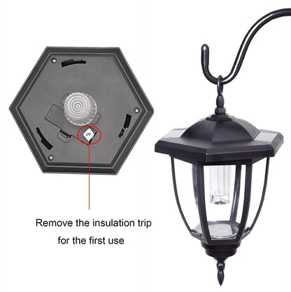 Rynx | Maggift 34" Solar Hanging Light, Warm White LED Garden Lantern with 2 Shepherd Hooks, 2 Pack