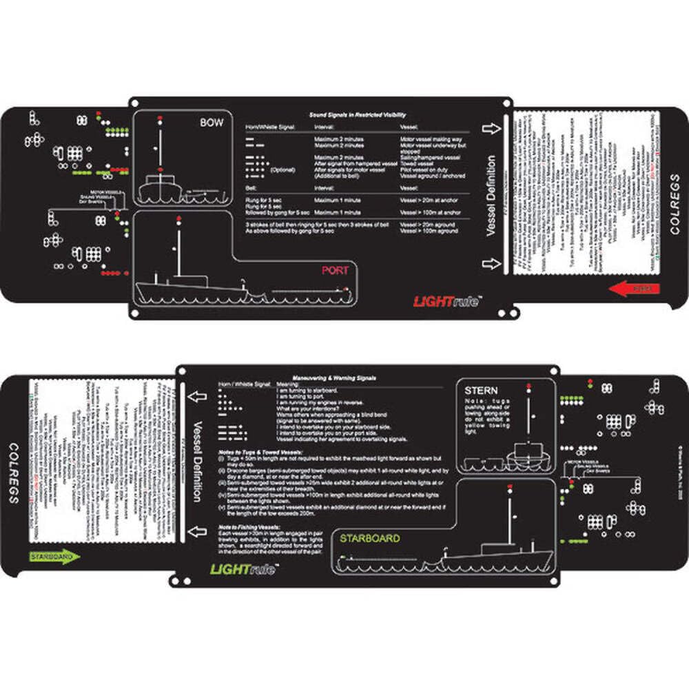 Rynx | Weems & Plath Marine Navigation Light Rule Light Sources, Shapes, and Maneuvering Signals Key (Colregs, U.S. Waters)