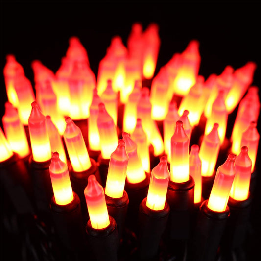 Rynx | Hayata Halloween String Lights 24Ft 100 Glowing Orange Mini Bulbs Lights, Halloween Lighting Decor For Outdoor And Indoor Use, Fairy Garden, Garden, Home, Party, Holiday, Halloween Decorations