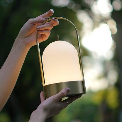 Rynx | Tubicen Brass Waterproof Rechargeable Touch-Dimmable Lantern Table Lamp For Outdoor & Indoor Use