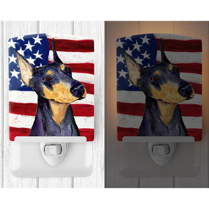 Rynx | Caroline'S Treasures Doberman Ceramic Night Light - USA Flag Design, UL Approved, 6X4X3"