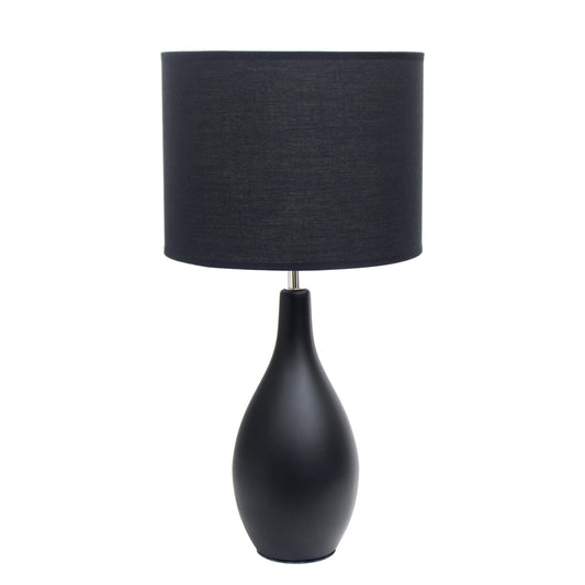 Rynx | Simple Design Lt1152-Blk Traditional Oblong Ceramic Table Lamp For Living Room, Bedroom, Study, Office, Entrance Hall, Reading Corner, Black
