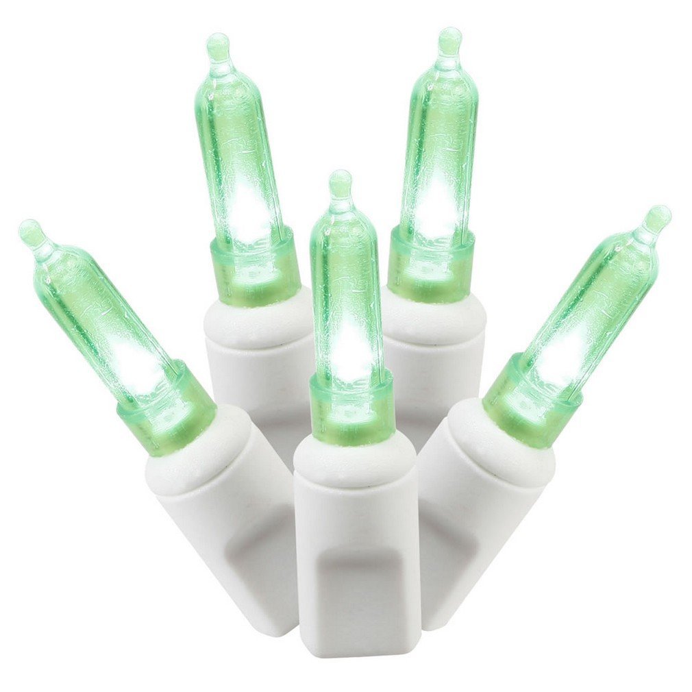 Rynx | Vickerman X6W7504 Light Set Features 50 LED Light Sources On White Wire With 6" Bulb Spacing, 25', Green