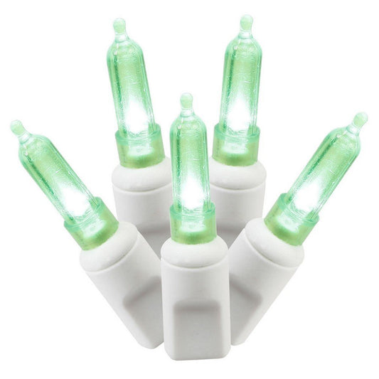 Rynx | Vickerman X6W7504 Light Set Features 50 LED Light Sources On White Wire With 6" Bulb Spacing, 25', Green