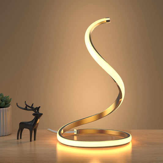 Rynx | Nu?R Spiral LED Desk Lamp, Modern 3 Colors Dimmable Desk Lamp with Minimalist Light Design & Touch Controls, Creative Style
