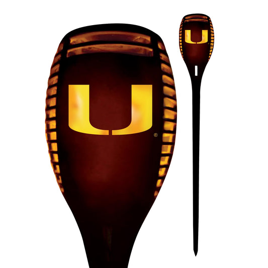 Rynx | Sporticulture Miami Hurricanes Torch - 36" Waterproof Flaming Light For Outdoor