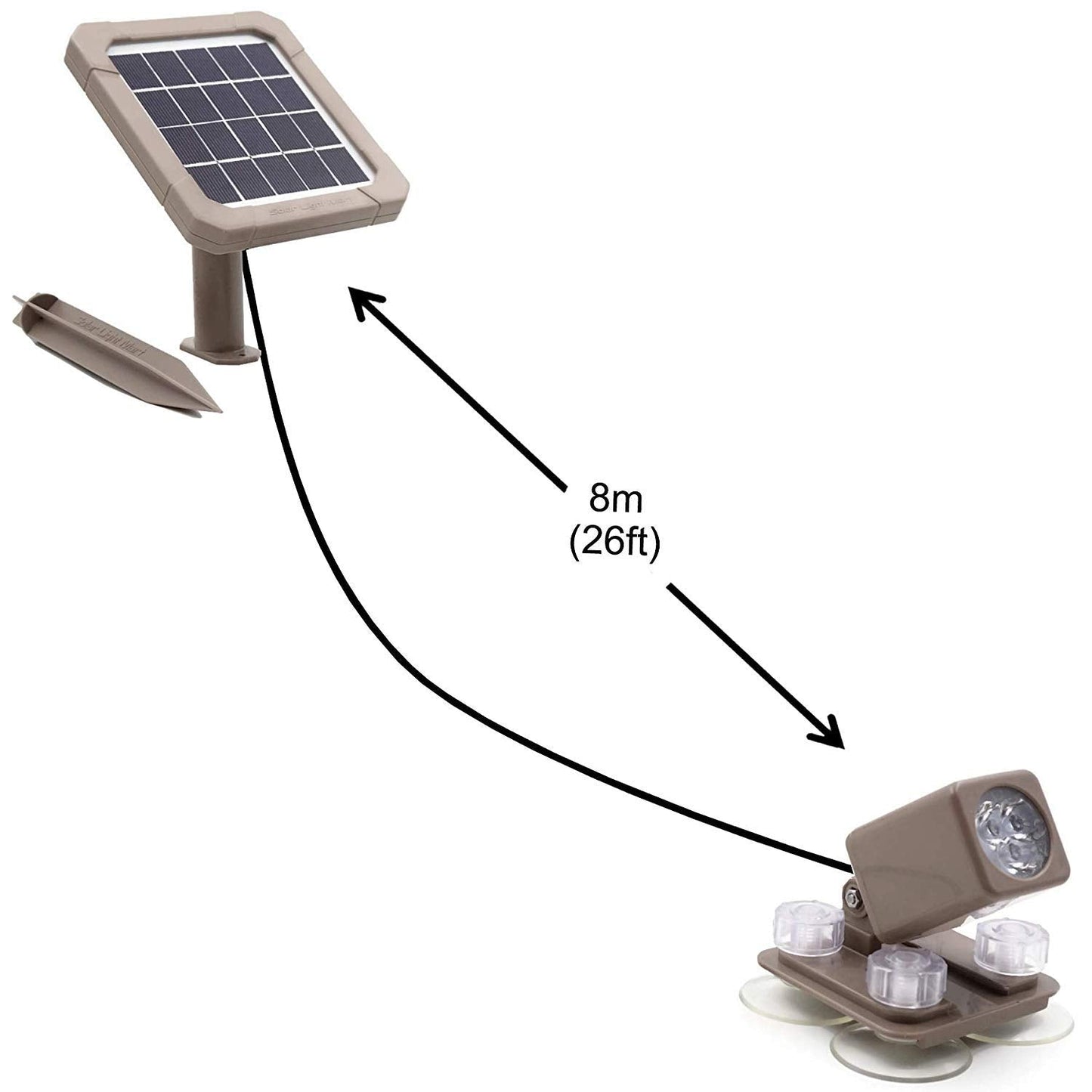 Rynx | Aquahex 60X Solar Underwater Spotlight - Waterproof LED Garden Lighting, Warm White, Brown