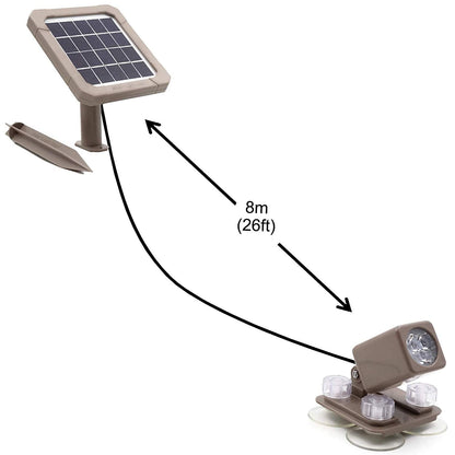 Rynx | Aquahex 60X Solar Underwater Spotlight - Waterproof LED Garden Lighting, Warm White, Brown