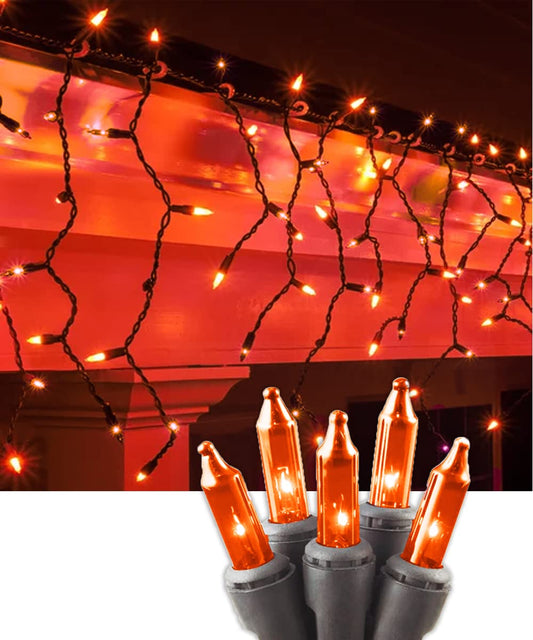 Rynx | Dotwayaw Halloween Icicle Light Sources 8.5 Ft 150 Orange Lights Outdoor Halloween Decorations Outdoor Orange Halloween Lights…