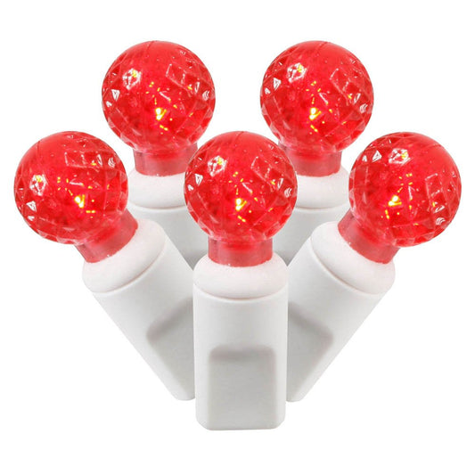 Rynx | Vickerman 100 Light Sources G12 Led Lantern Set Red Lights On White Wire