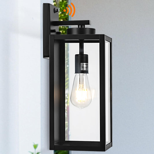 Rynx | Yolsunes 16" Dusk To Dawn Black Outdoor Wall Lamp, Waterproof Rustic Sconce