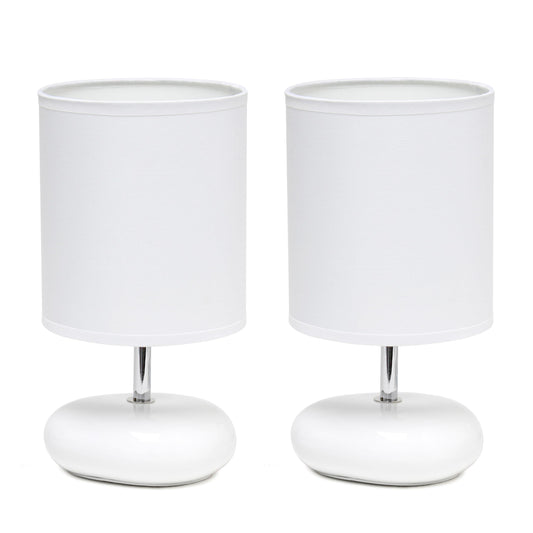 Rynx | Simple Design Lt1153-White-2Pk Petite Circle Stone Ceiling Lamp 2 Pack Set For Bedroom, Children's Room, Office, Living Room, Children's Room, Reading Corner, White