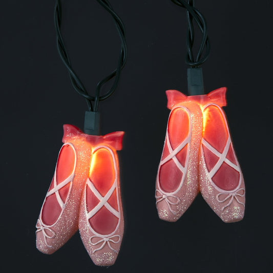 Rynx | Kurt Adler Pink Ballet Ball Lights Set, 10 lights, 11.5 feet Acrylic String Lights