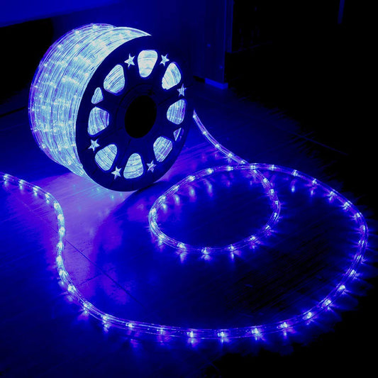 Rynx | Huizhen Indoor Outdoor String Lights, 110V 100Ft Blue Connectable LED String Lights Waterproof Set For Deck, Pool, Landscape, Background, Christmas, Trees, Bridges, Eaves Decorative With Ul Certified (Blue)