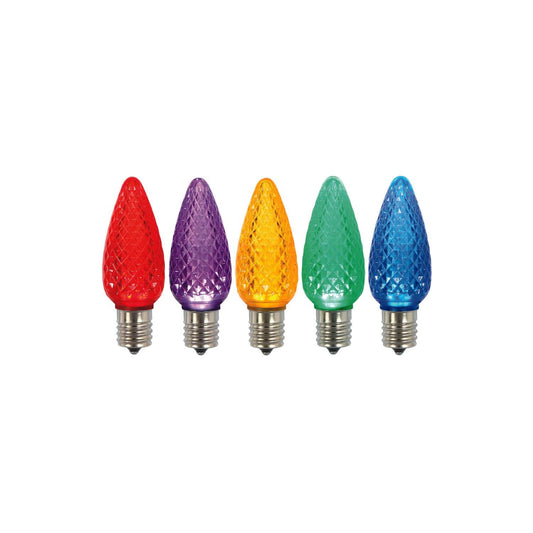 Rynx | Vickerman C9 Faceted Led Multicolored Blinking Bulb, Bag With 25