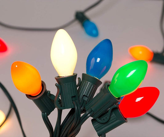 Rynx | Goothy 25Ft Multicolored C7 Vintage Christmas Lights With 27 Ceramic Bulbs For Holiday Decoration