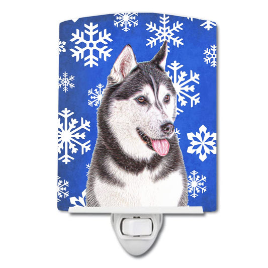 Rynx | Caroline'S Treasures Alaskan Malamute Ceramic Night Light, Winter Snowflake, Wool Certified, 6X4X
