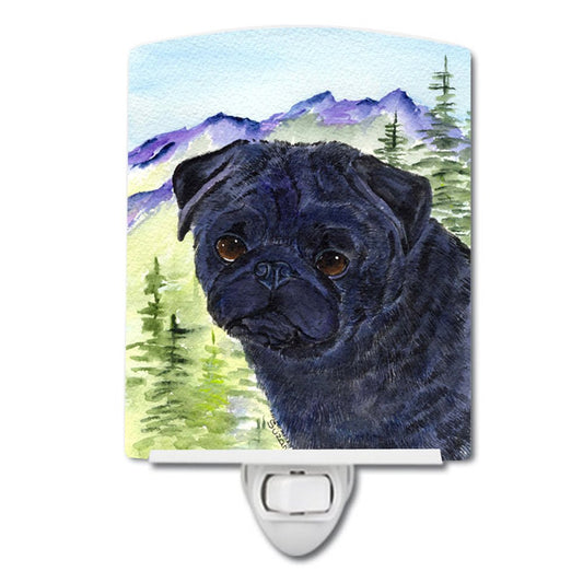 Rynx | Caroline's Treasures Pug Ceramic Night Light, UL Approved, 6X4X3, Multicolored For Home Decoration