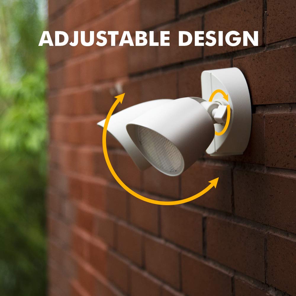 Rynx | Lutec 6222W-D2D Dual-Head 2500 Lumen Dusk To Dawn Floodlight, Waterproof Outdoor Security Lighting