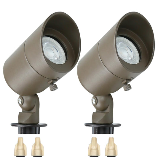 Rynx | Lumina Lighting® 4W Landscape Lighting 12V Landscape Lights Low Voltage Landscape Spotlights Warm White Waterproof Outdoor Replaceable LED Bulb For Garden, Lawn, Veranda, Patio And Garden (Bronze, 2-pack)