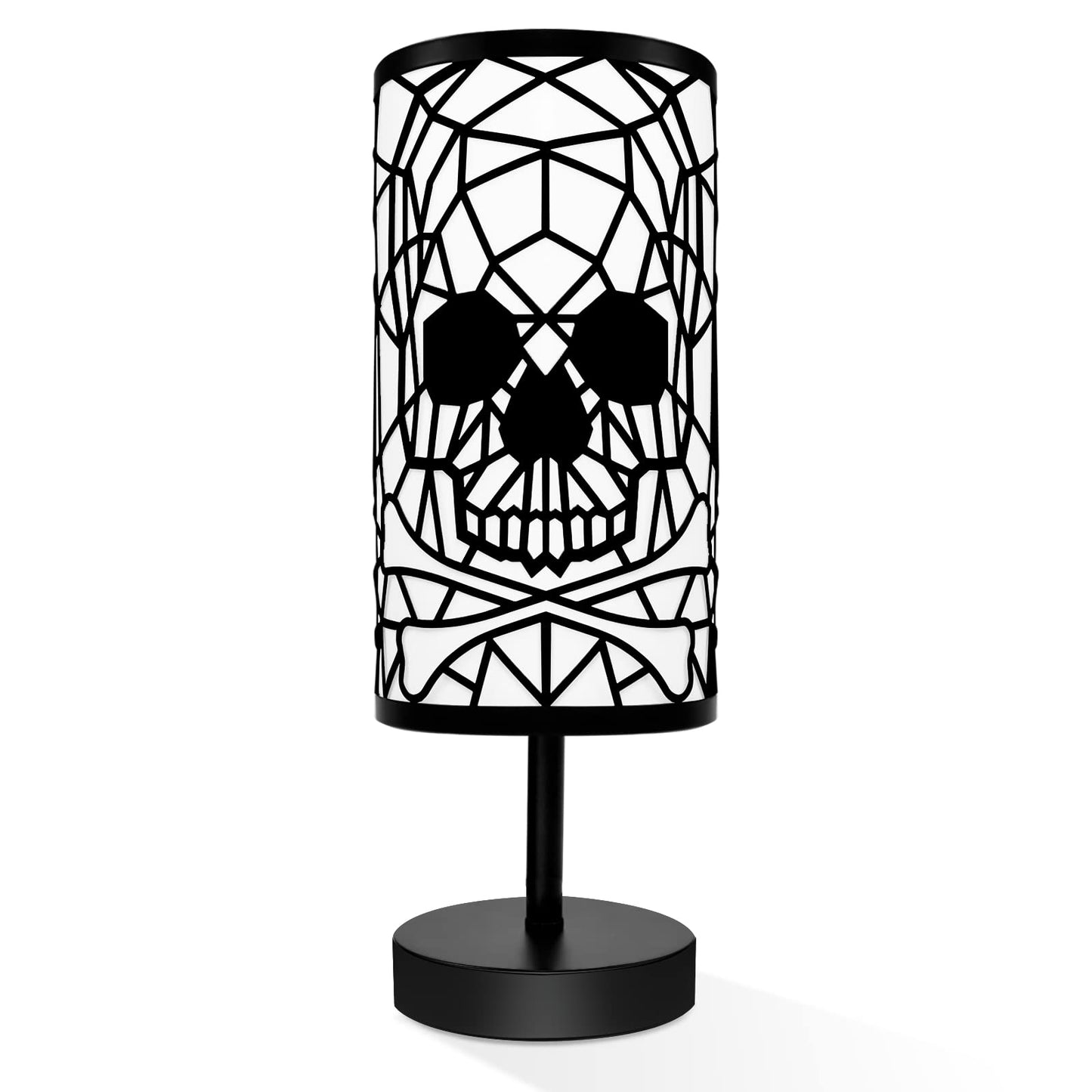 Rynx | Black Skull Lamp, Acomycici 3-level Dimmable Touch Control Table Lamp for Gothic Decor, Best Ideal Gift, Anniversary Birthday Gifts Halloween Christmas Decorations Skull Light (Bulb Included)