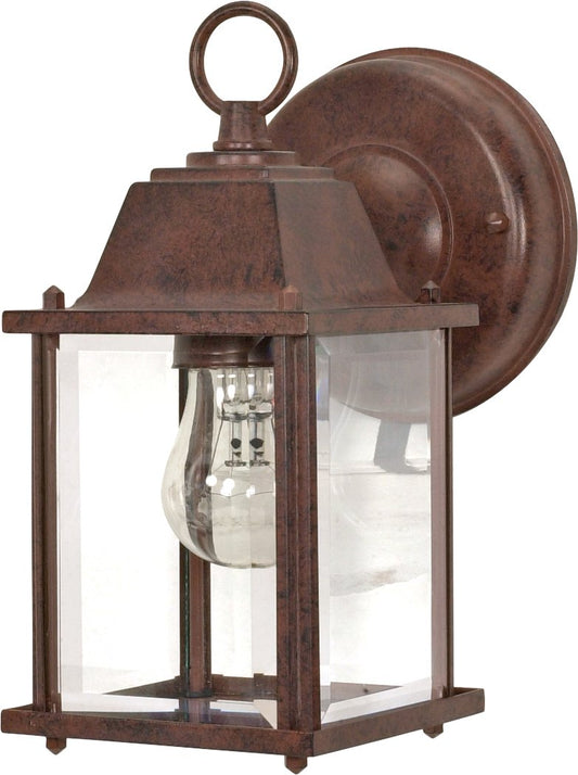 Rynx | Nuvo 60/637 Old Cube Lantern With Clear Faceted Glass, With Old Bronze Finish