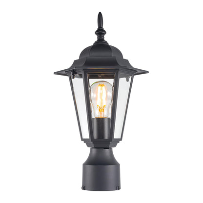Rynx | Gruenlich Outdoor Post Lantern Fixture, Black Aluminum, E26 Base, Max 60W, 1 Pack