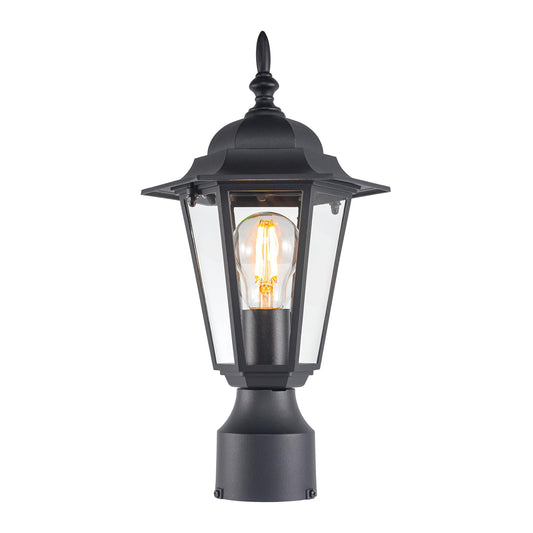 Rynx | Gruenlich Outdoor Post Lantern Fixture, Black Aluminum, E26 Base, Max 60W, 1 Pack