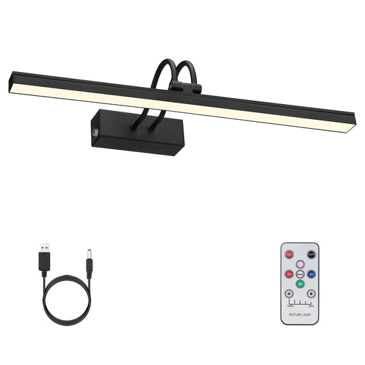 Rynx | Funchday Picture Light, Wireless Rechargeable Gallery Light With Remote Control, 280Lm Dimmable Artwork Lighting Battery Powered,