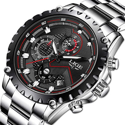 Rynx | Men's Stainless Steel Chronograph Waterproof Sports Quartz Watch