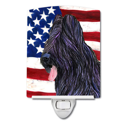 Rynx | Caroline's Treasures Ceramic Night Light - USA American Flag, 6X4X3, UL-Approved, Multicolor