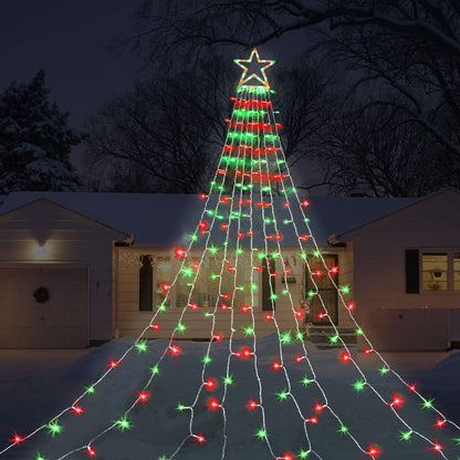 Rynx | Miniao 16.4FT 320 LED Christmas Lights, Waterproof Star Top, Red & Green Decor