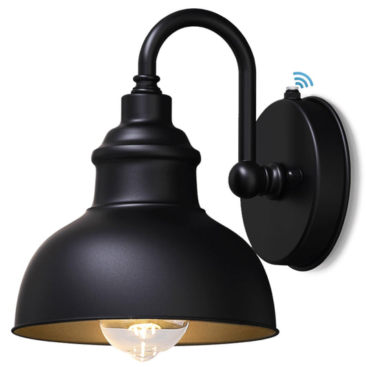 Rynx | Naurham Barn Light Gooseneck - Dusk To Dawn Garden Lighting, 1-Light Wall Lamp
