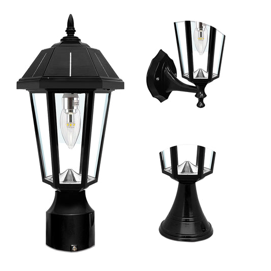 Rynx | Gama Sonic Topaz Solar Light For Outdoor, LED Wall Mount Light, Pier Mounting, 3-Inch Fitter, Black, 149033