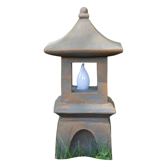 Rynx | Vp Home Solar Powered Pagoda Zen Garden Statue - Led Outdoor Lantern For Terrace, 13&quot;X6&quot;X6&quot;