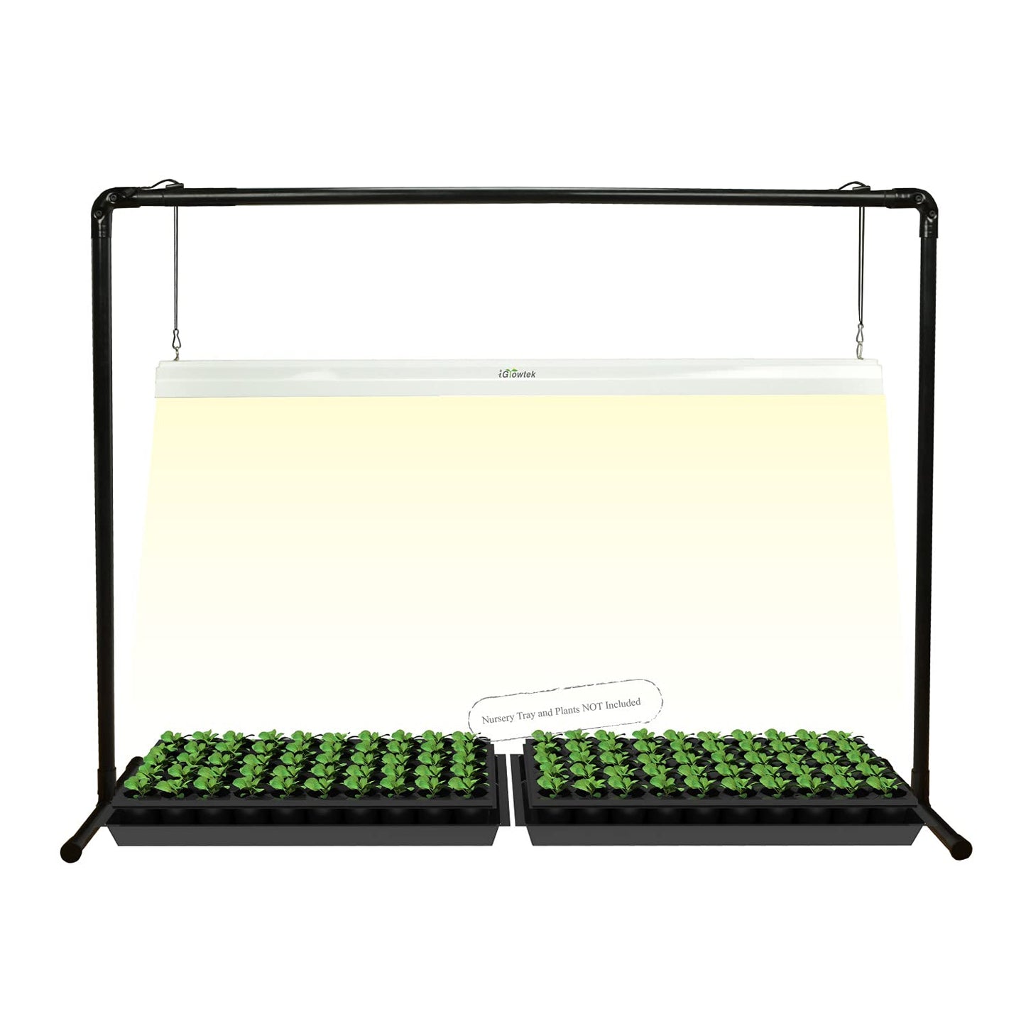 Rynx | Igrowtek 4 Foot 40W Led Grow Light Stand Rack For Seedling, Grow Light For Indoor Plant, Natural White Light Full Spectrum Led Grow Light, Height Adjustable, Iron Pipe Frame, With On/Off Switch