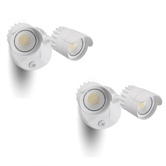 Rynx | Luxfly 2 Pack LED Floodlight Outdoor, 34W 3500Lm 5000K Daylight, Ip65 Waterproof Security Light With 2 Adjustable Heads, Outdoor Wall Lamp For Patio, Garage, Garden (White-2P)