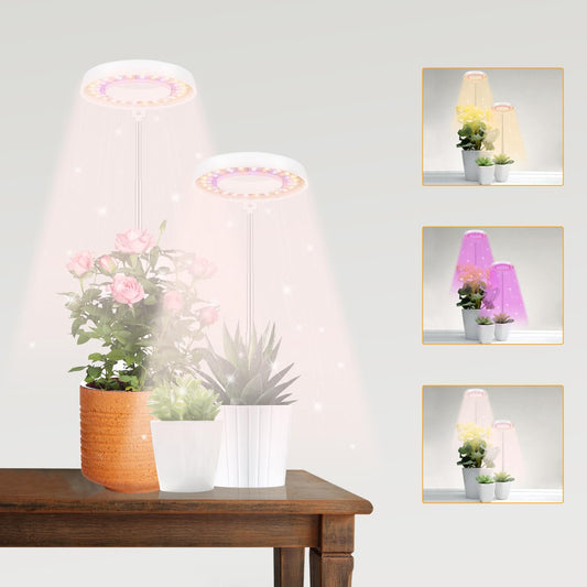 Rynx | Gooingtop Led Grow Light, Halo Plant Growth Lamp For Indoor Plants, White Full Spectrum Low Light For Small Plants, Upgraded Timer 4/8/12/18 Hours & Variable Spectrum, 2 Pack