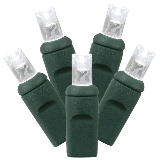 Rynx | 50 Light Wide Angle Pure White LED Light Set on Green Wire