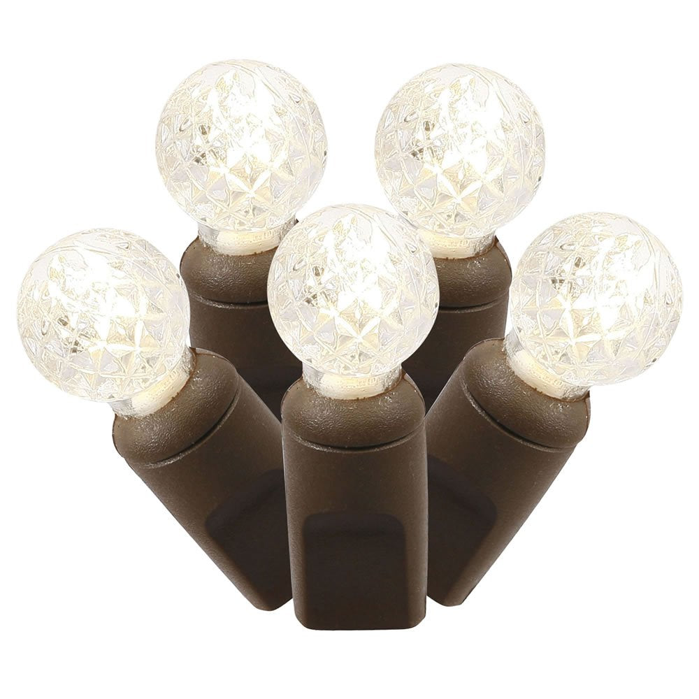 Rynx | Vickerman 100 Warm White G12 Led Lights On Brown Wire, 34' Christmas Lights String
