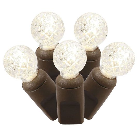 Rynx | Vickerman 100 Warm White G12 Led Lights On Brown Wire, 34' Christmas Lights String