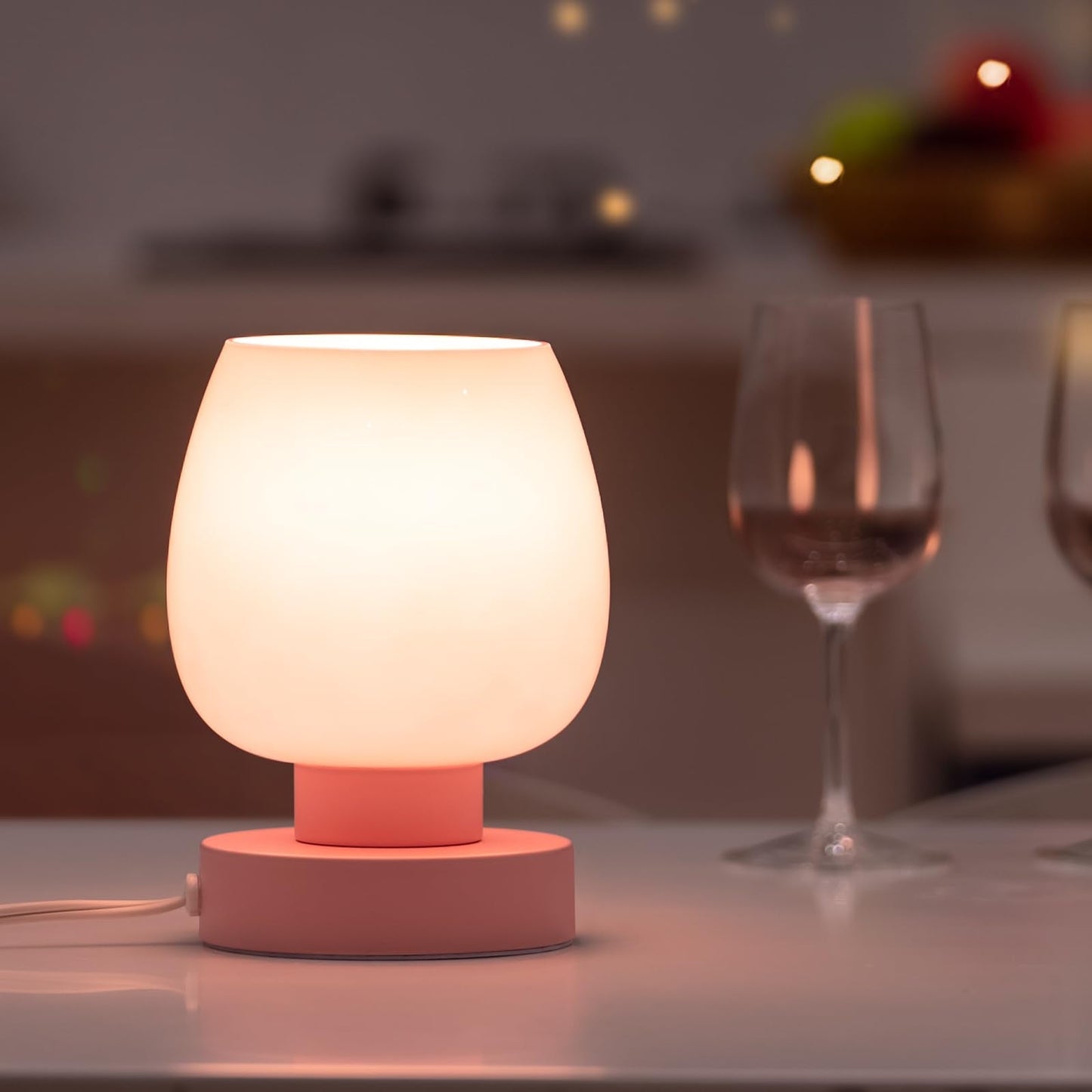 Rynx | Onewish Pink Touch Nightstand Lamps Set of 2, Dimmable Nightstand Lighting, Modern Design