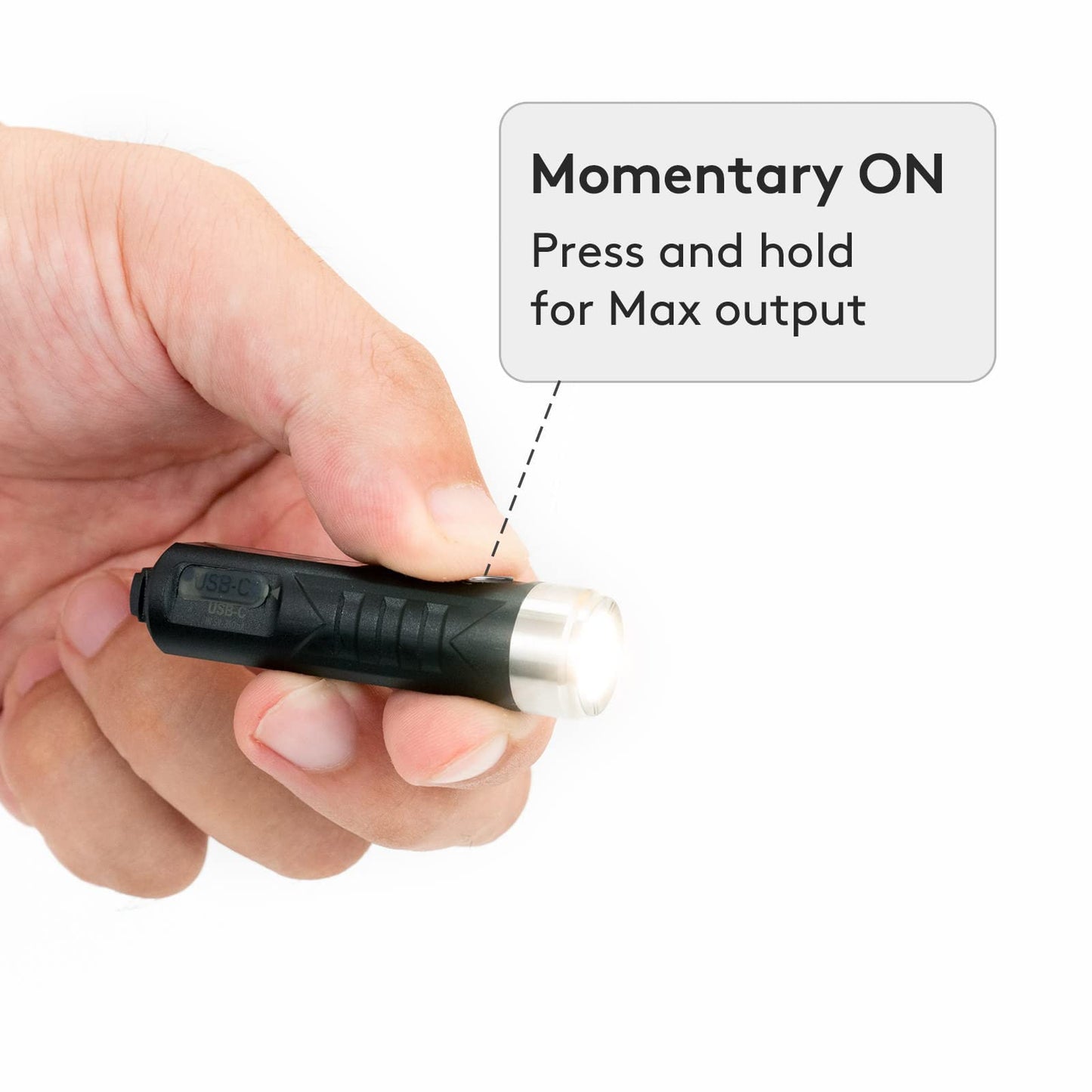 Rynx | Rovyvon Aurora A1 Led Keychain Flashlight, 650 Lumen, Usb-C Rechargeable, Gray