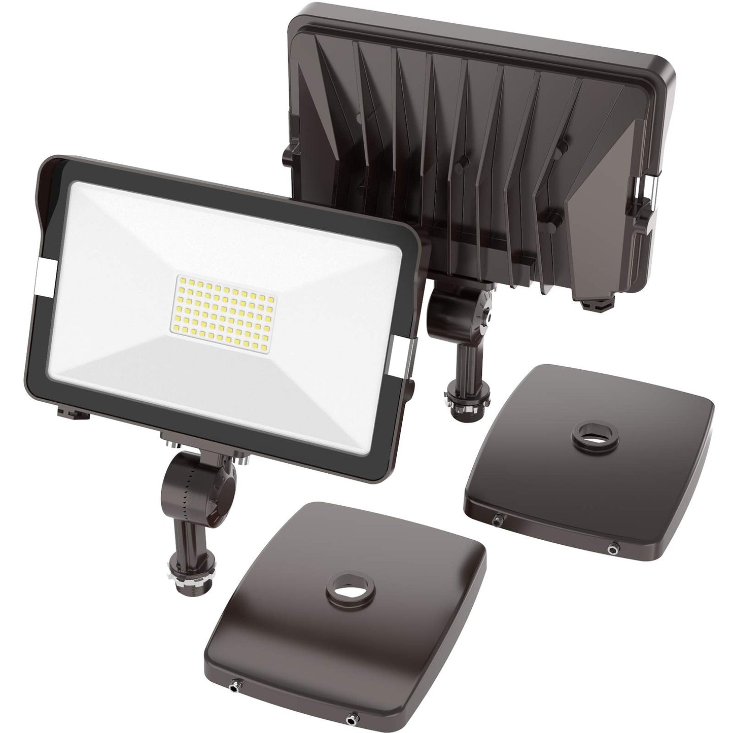 Rynx | Hyperlite 50W Floodlight Outdoor 2-pack, Led Floodlight With Bracket Mount, Floodlight Wall Mount 5000K 5,500Lm Ip65 Waterproof Led Security Light For Garden Garage Ul-listed