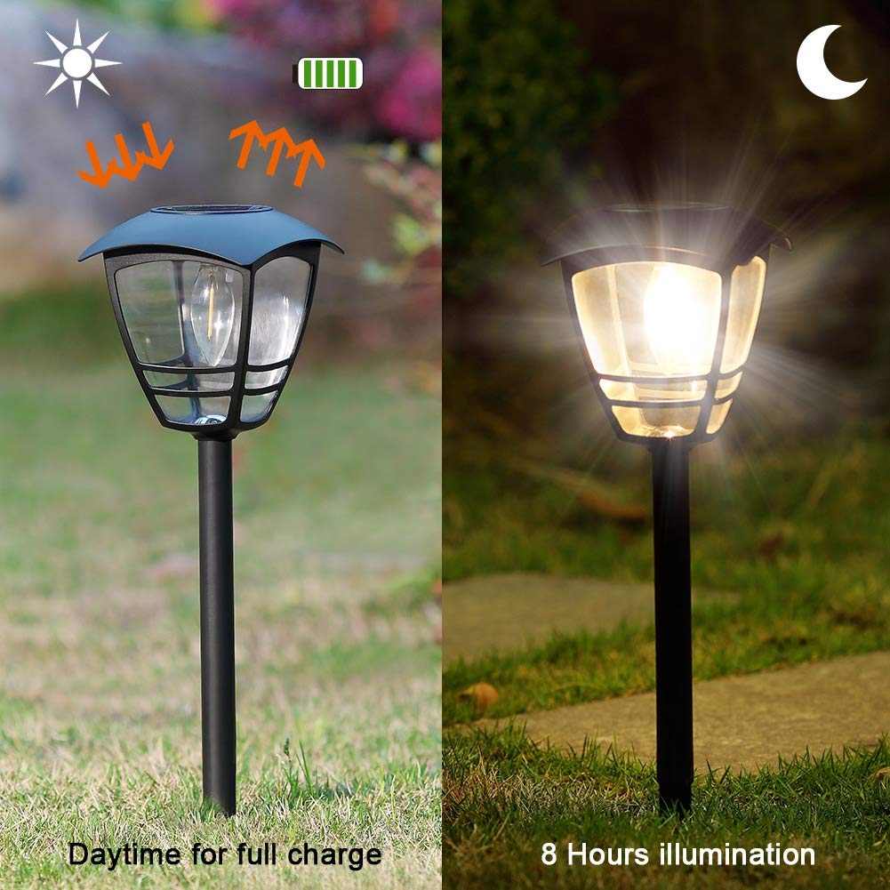 Rynx | Magic Gift Vintage Solar Light, 4 Pack, Warm White LED Bulbs for Garden & Pathway